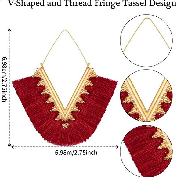 Triangular Tassel Earrings! - Picture 8 of 8